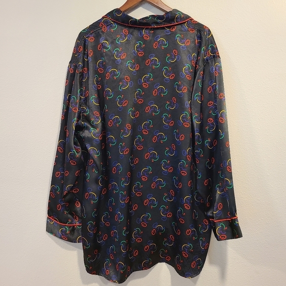 Disney World Vintage Mickey Mouse Satin Pajama Top - Picture 4 of 6